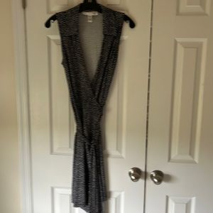 Wrap black and white dress